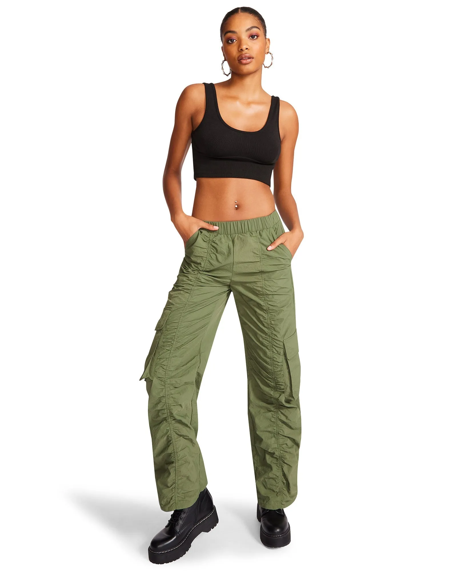 KENZIE PANT OLIVE - SM REBOOTED sold by Steve Madden