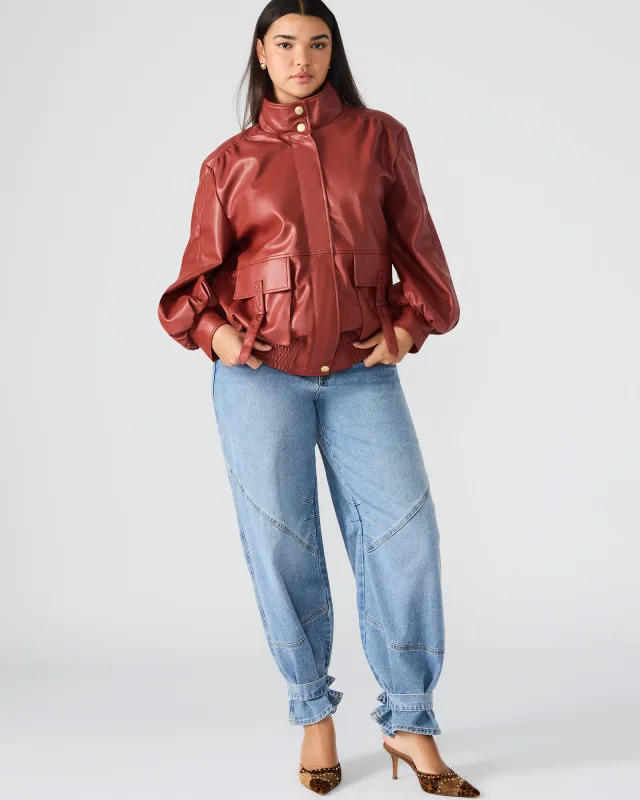 VEE JACKET DUSTY BRICK made by Steve Madden