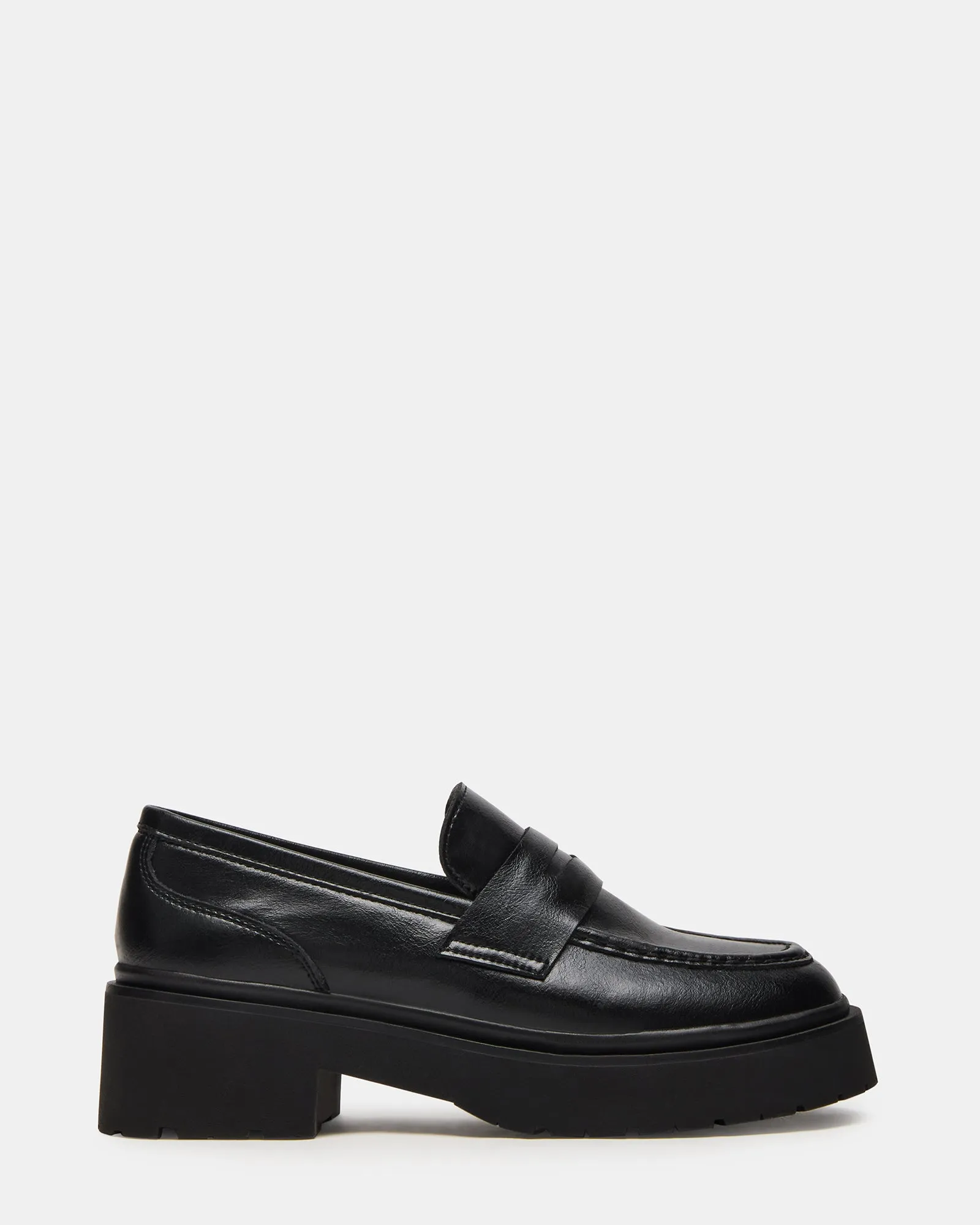 LAYKEN BLACK LEATHER sold by Steve Madden