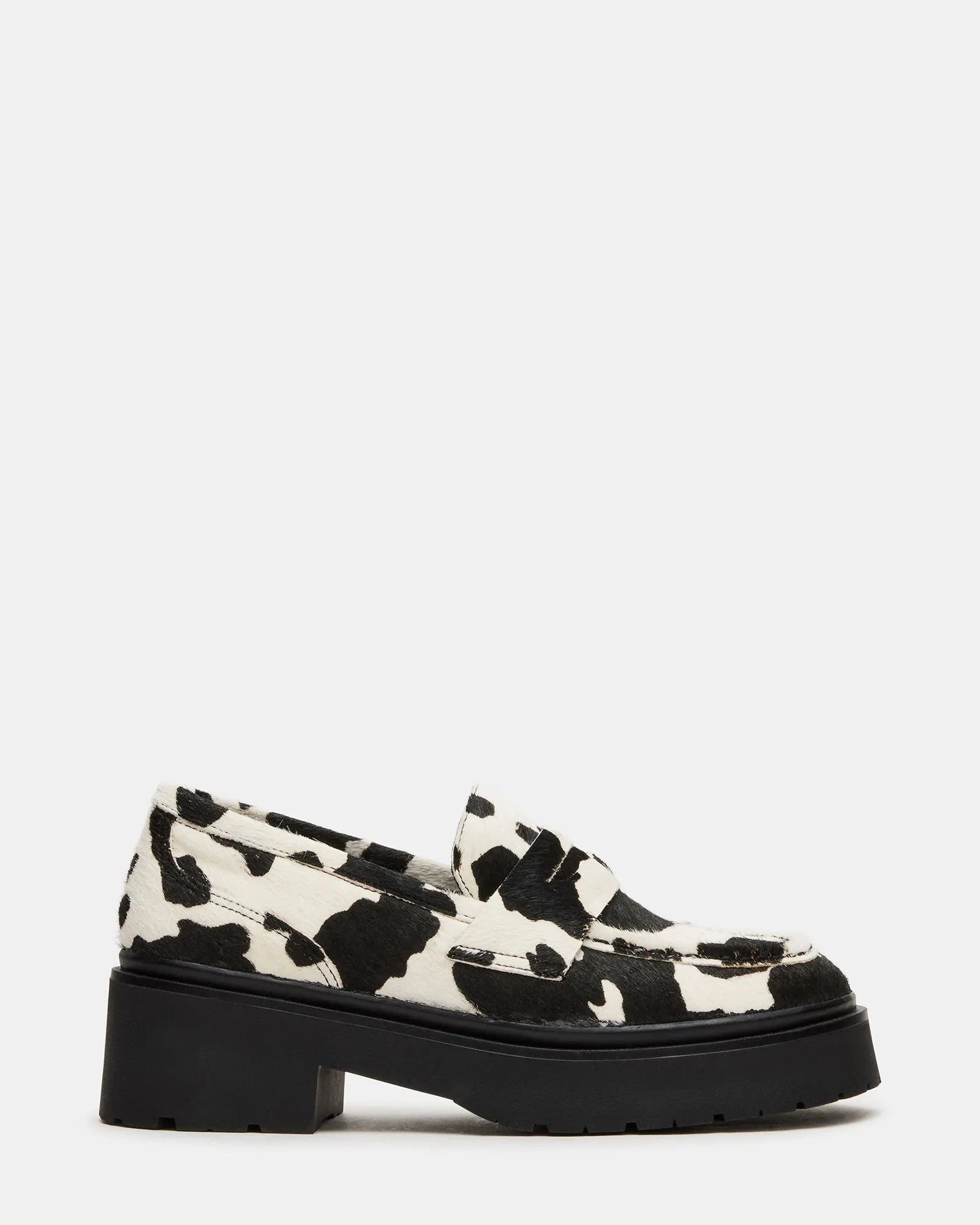 LAYKEN BLACK COW PRINT sold by Steve Madden