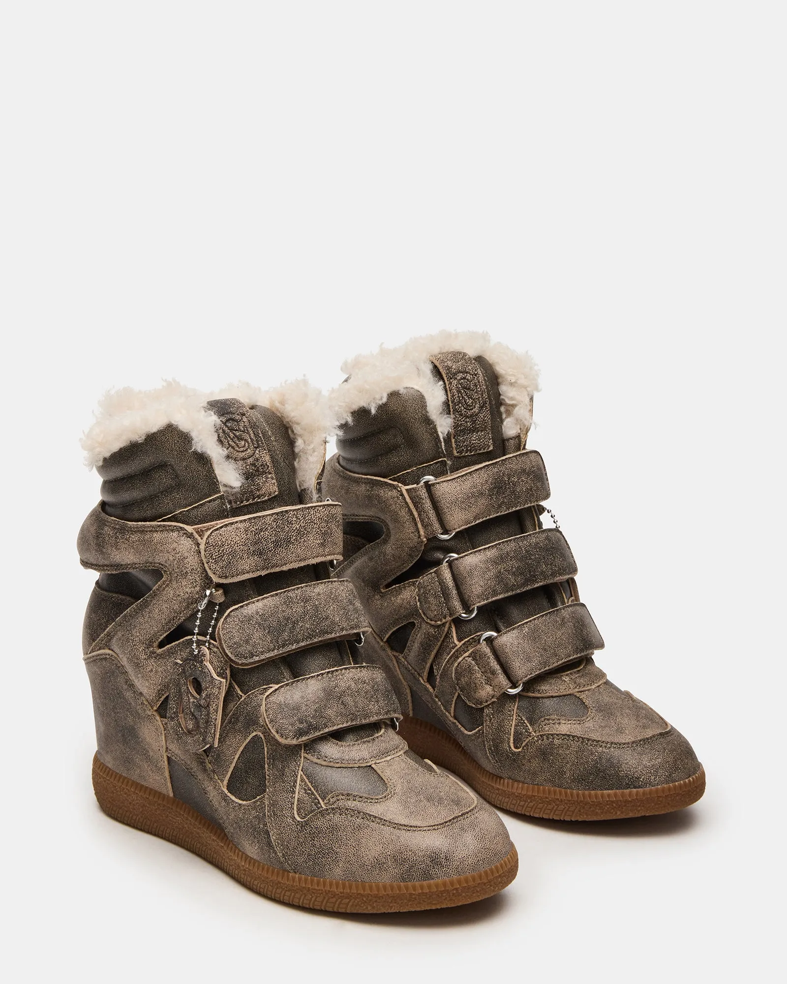 MAVIS FAUX FUR BROWN DISTRESSED sold by Steve Madden product image thumbnail 2