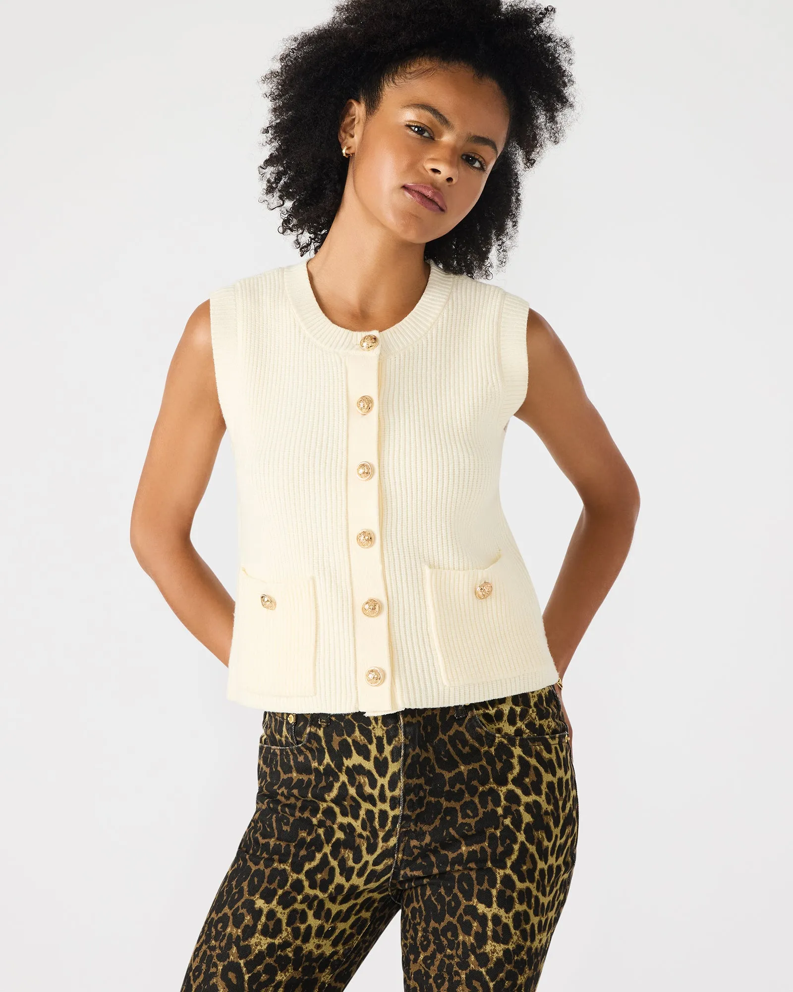 ALIYA SWEATER VEST CREAM sold by Steve Madden product image thumbnail 2