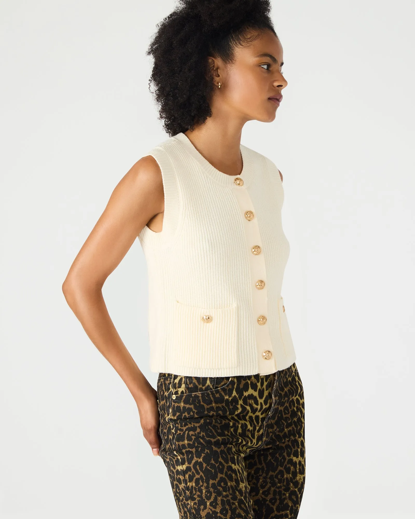 ALIYA SWEATER VEST CREAM sold by Steve Madden product image thumbnail 3