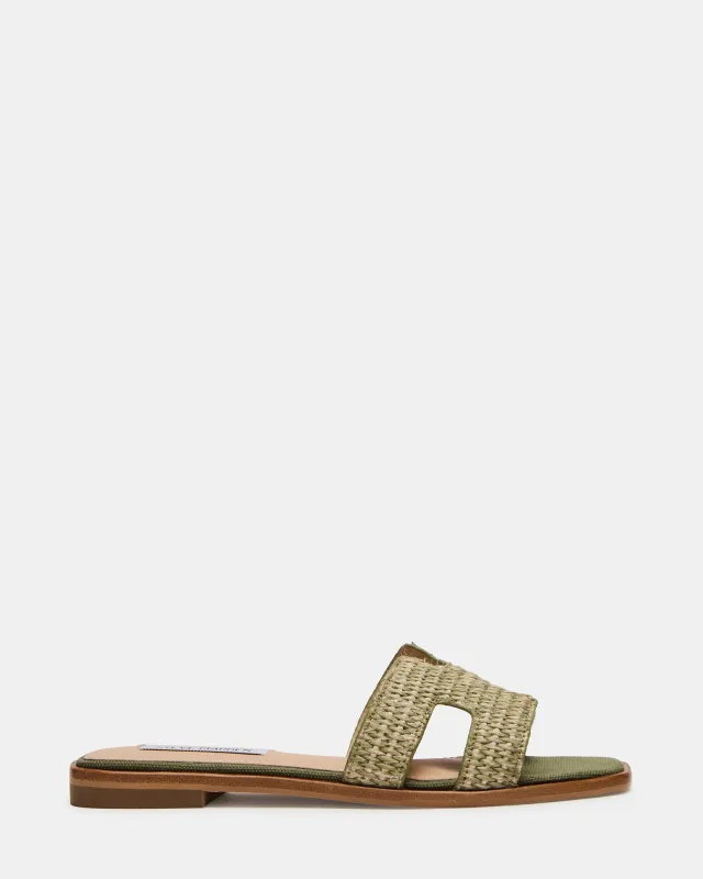 HADYN CROCHET GREEN RAFFIA sold by Steve Madden