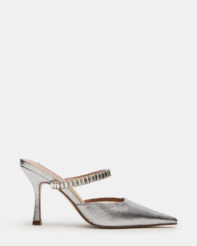 BRECKI SILVER LEATHER RHINESTONES - SM REBOOTED sold by Steve Madden