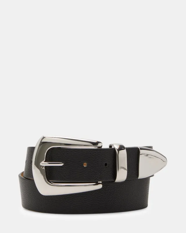 PUFFY 3-PIECE HARDWARE BELT BLACK - SM REBOOTED sold by Steve Madden