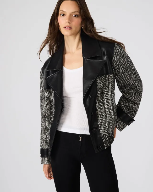 MERCEDES COAT BLACK MULTI sold by Steve Madden
