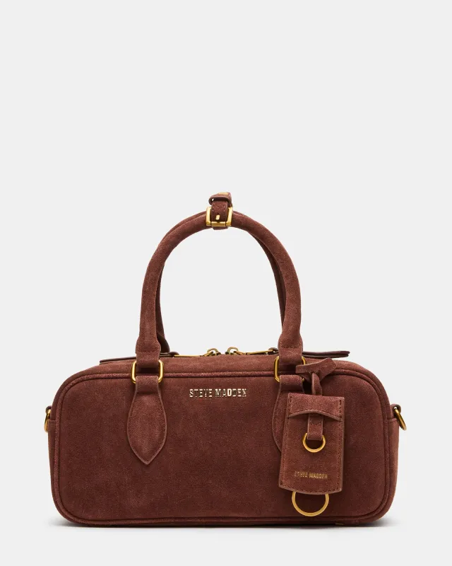 MERIT BAG CHESTNUT SUEDE sold by Steve Madden