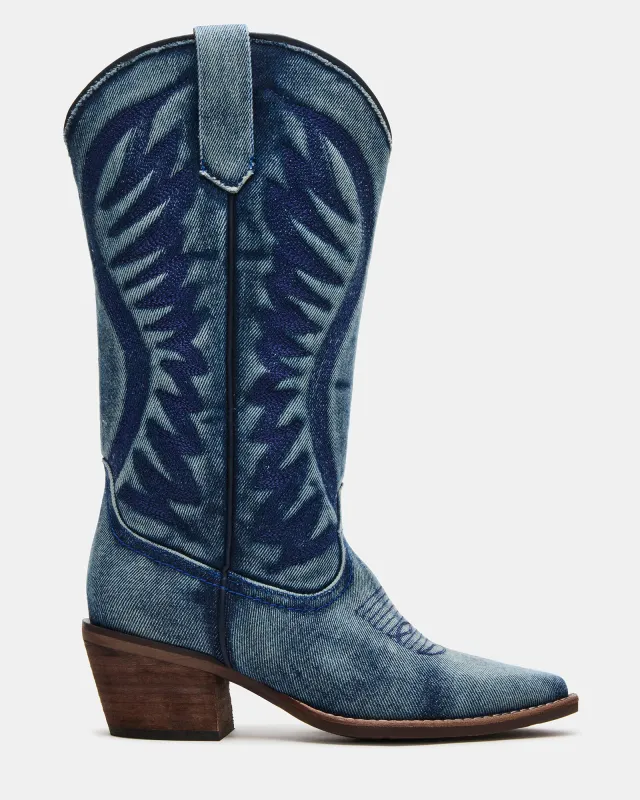 ALBANY DENIM FABRIC WIDE CALF sold by Steve Madden