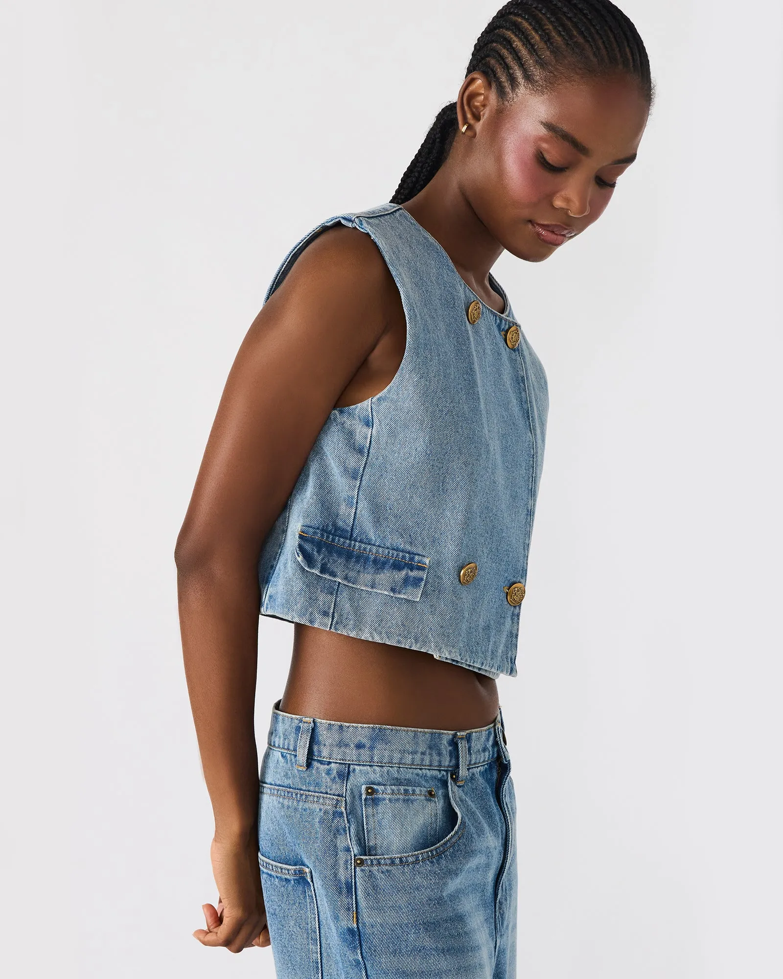 BREA VEST FOREVER BLUE sold by Steve Madden product image thumbnail 2