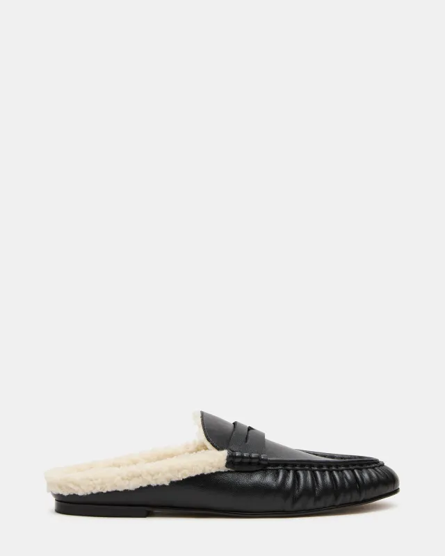 RAFE FAUX FUR BLACK LEATHER sold by Steve Madden