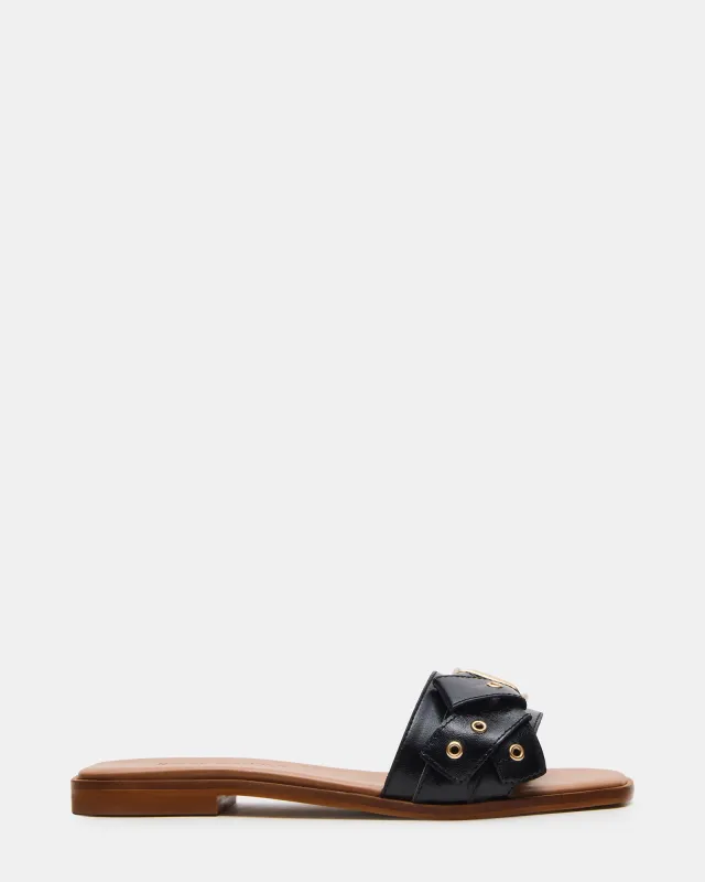 HILARIA BLACK LEATHER sold by Steve Madden