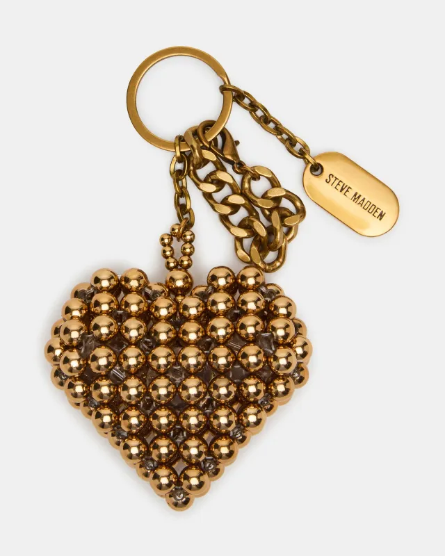 HEART BAG CHARM GOLD sold by Steve Madden