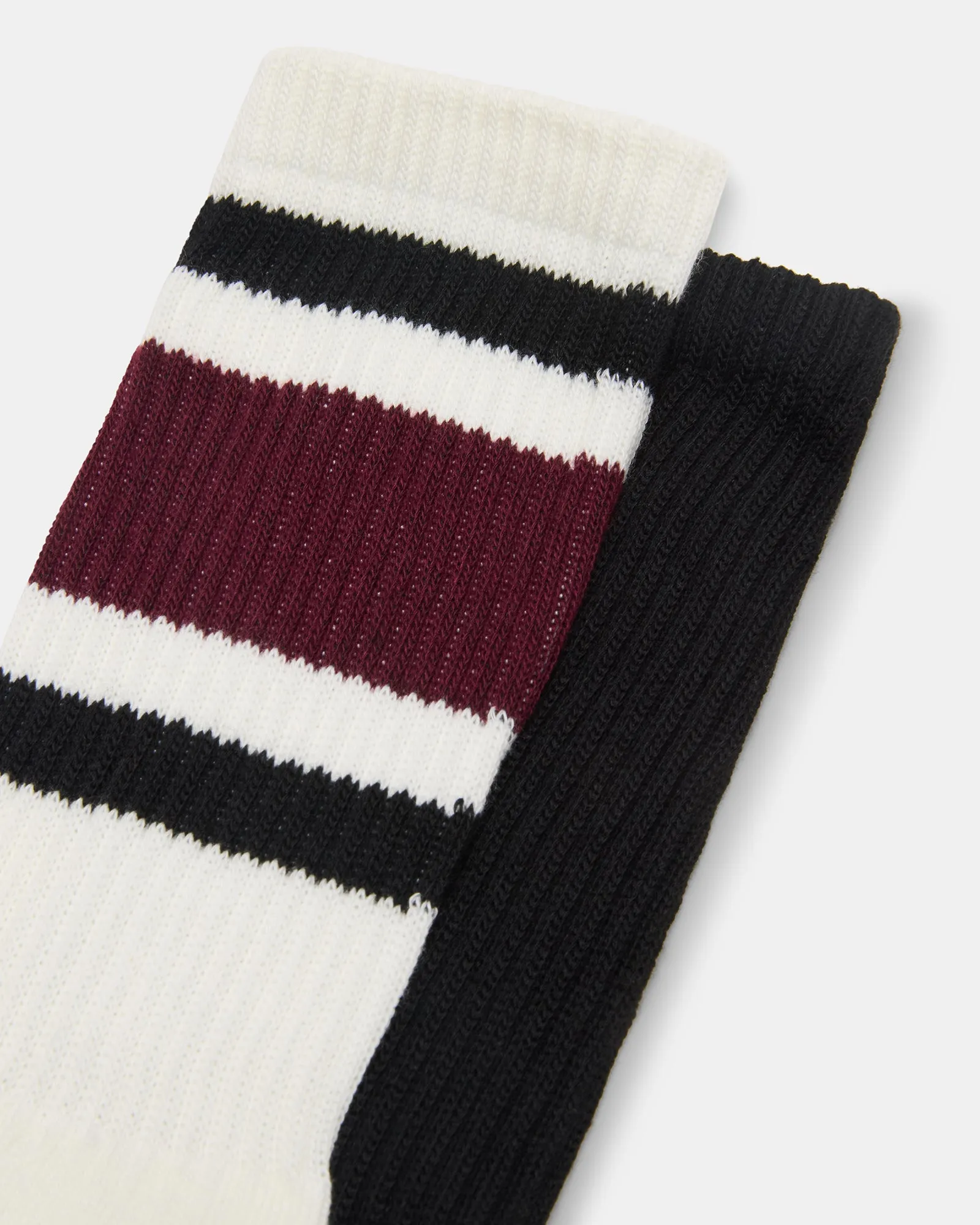 IVY 2 PACK STRIPE ATHLEISURE SOCKS CHERRY sold by Steve Madden product image thumbnail 2