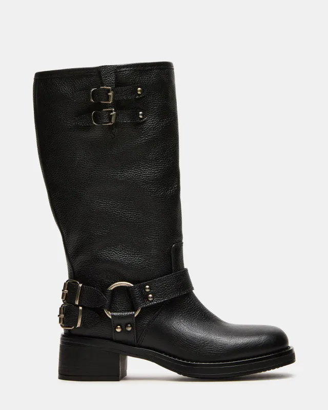 ASTOR BLACK LEATHER WIDE CALF sold by Steve Madden