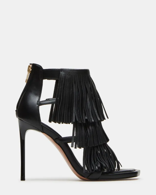 FRINGZY BLACK LEATHER - SM REBOOTED sold by Steve Madden