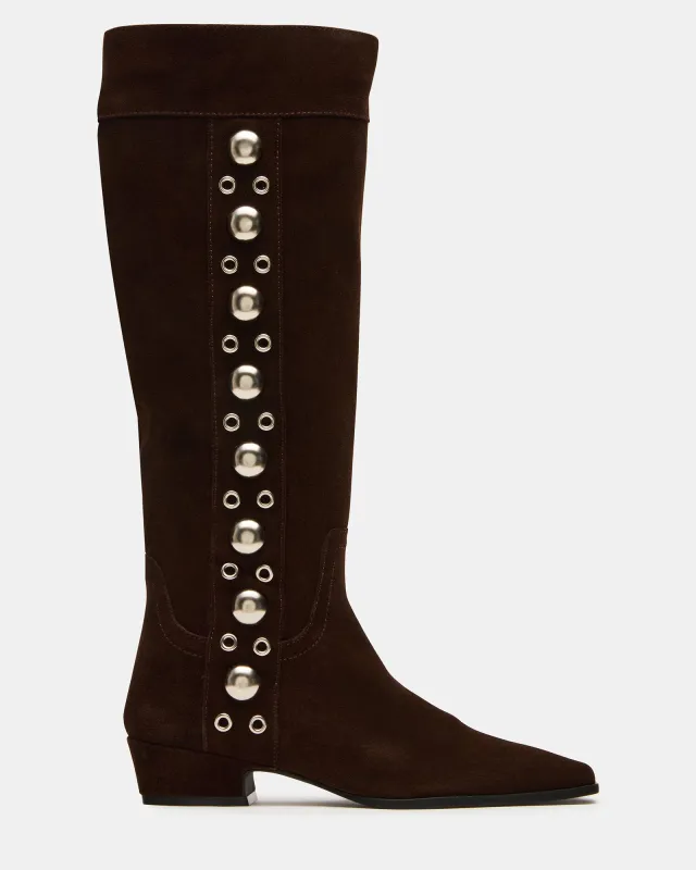 DINGO BROWN SUEDE STUDS sold by Steve Madden