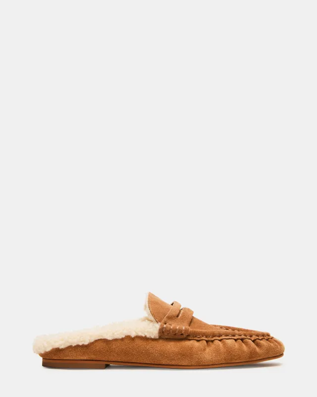 RAFE FAUX FUR TAN SUEDE made by Steve Madden