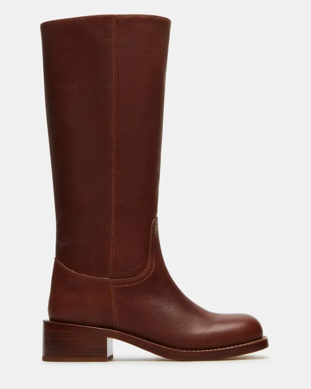 RIGGS RUST LEATHER WIDE CALF sold by Steve Madden