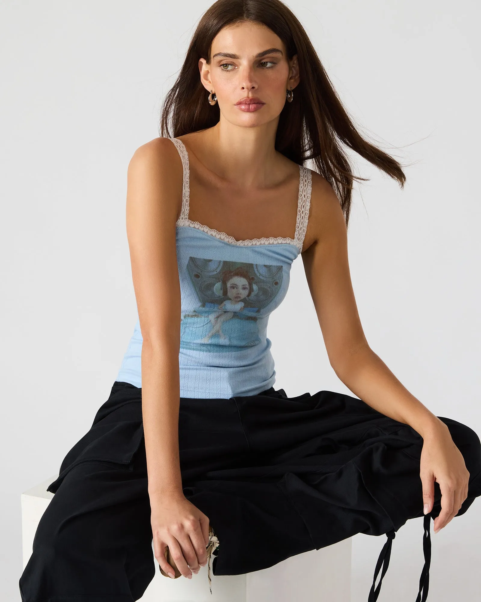 LOVE GOLDIE TANK SURF BLUE sold by Steve Madden product image thumbnail 3