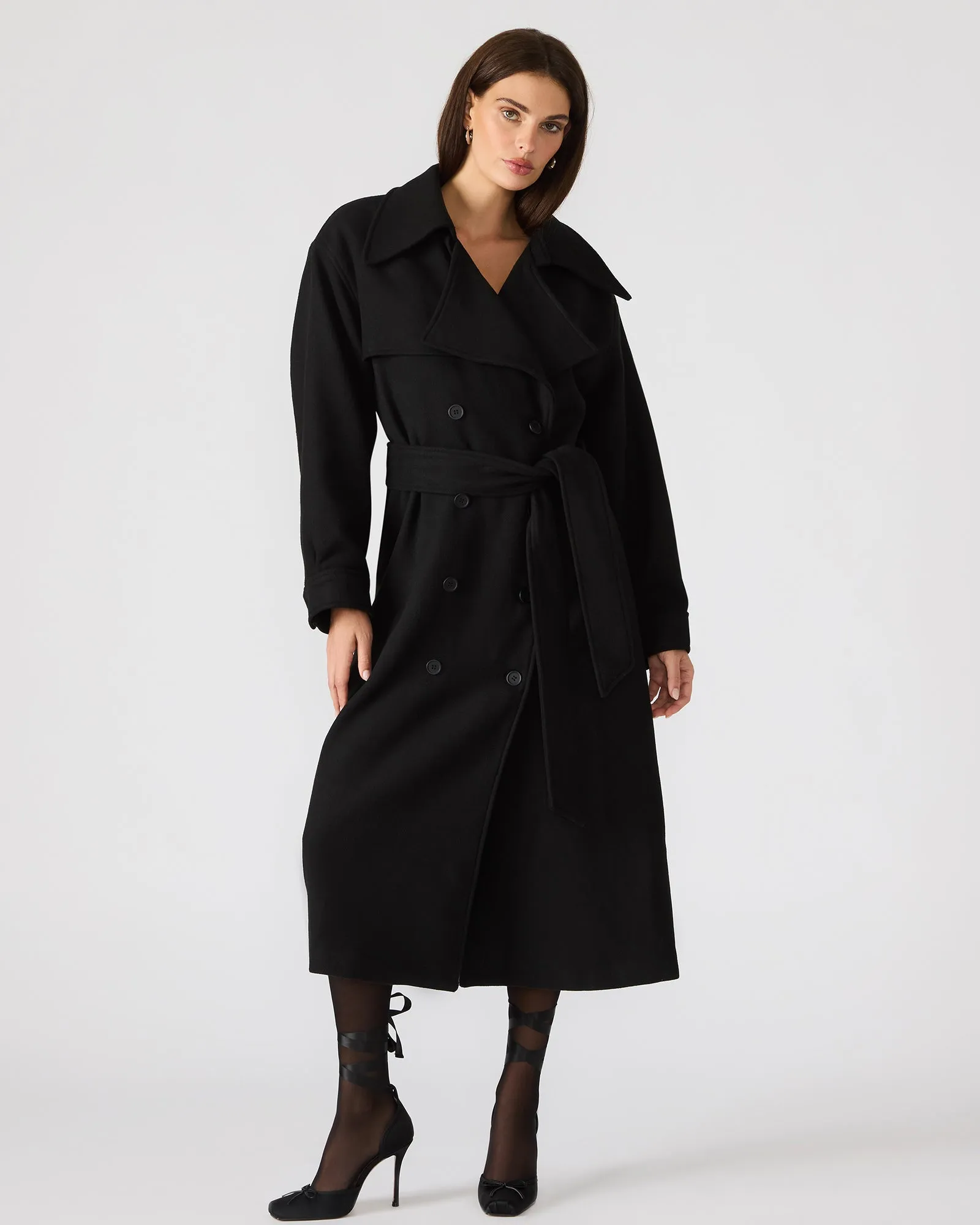 ENORA COAT BLACK sold by Steve Madden