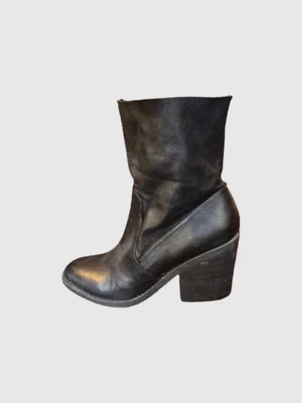 Leather heeled zip-up boots - SM REBOOTED sold by Steve Madden