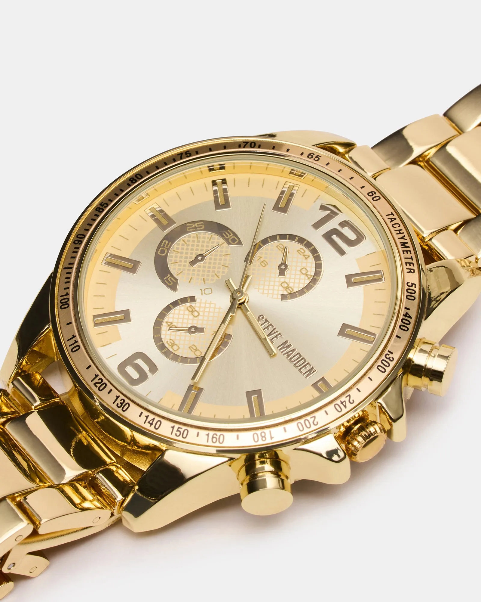 MEN'S STAINLESS STEEL WATCH GOLD sold by Steve Madden product image thumbnail 2