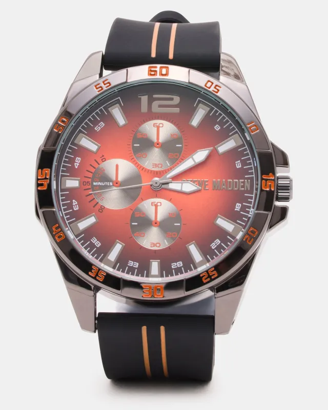 MEN'S ALLOY WATCH BLACK/RED sold by Steve Madden