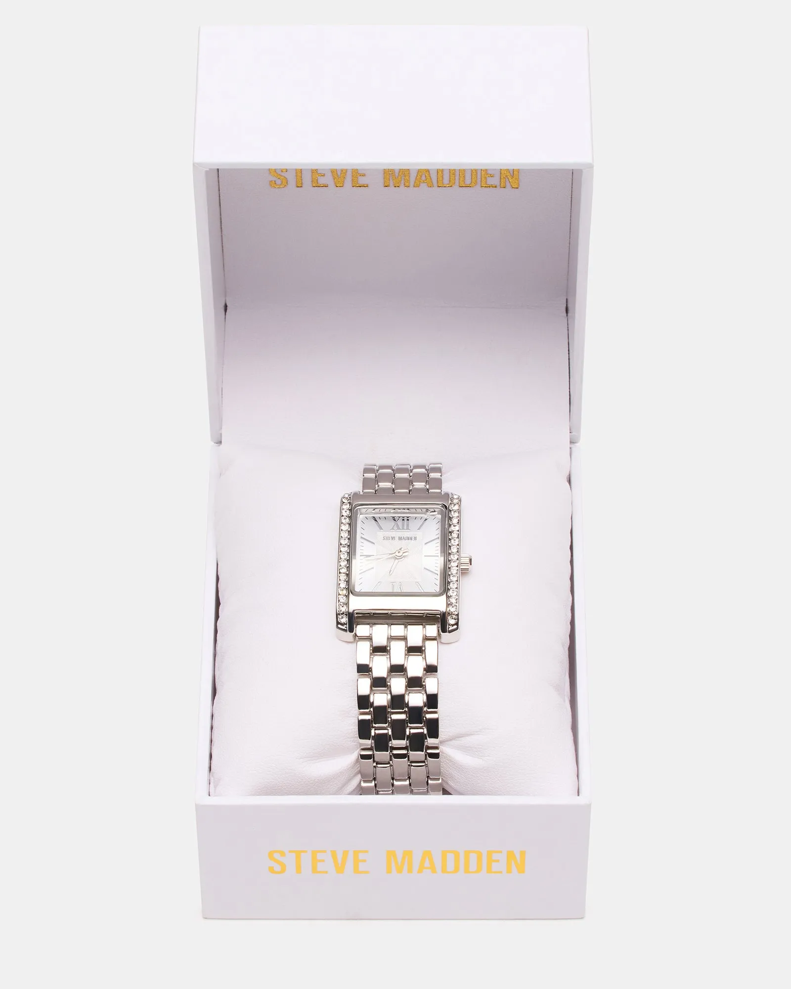 WOMEN'S SQUARE STAINLESS STEEL WATCH SILVER sold by Steve Madden product image thumbnail 3