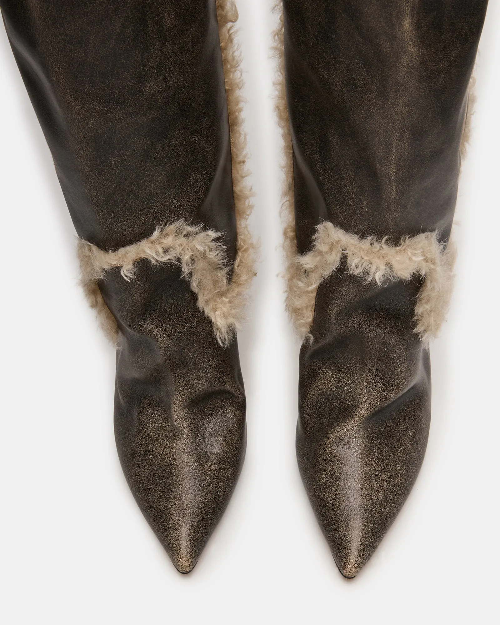 BADDIE FAUX FUR BROWN DISTRESSED sold by Steve Madden product image thumbnail 4