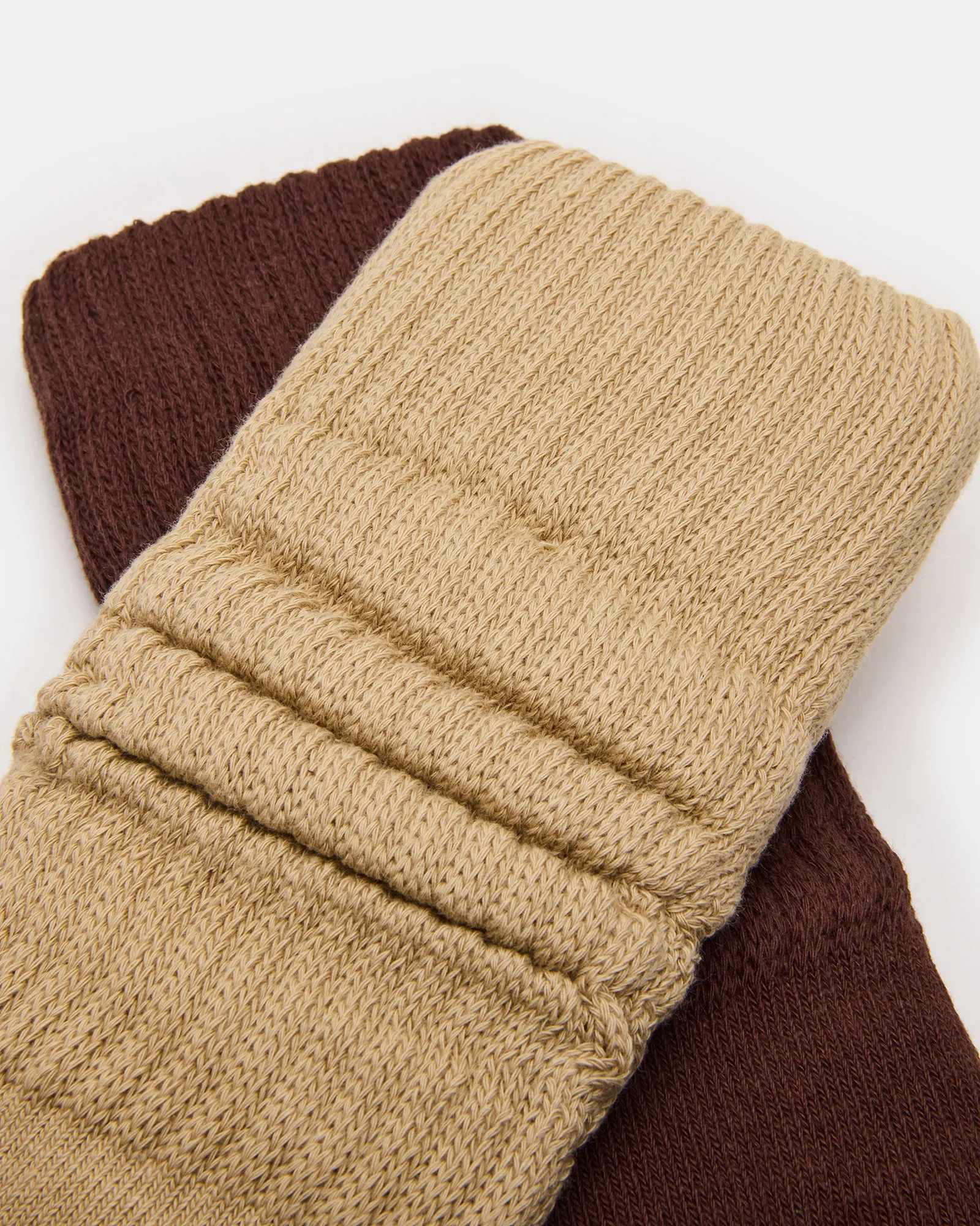 2 PACK RIB SLOUCH SOCKS TAN MULTI sold by Steve Madden product image thumbnail 2