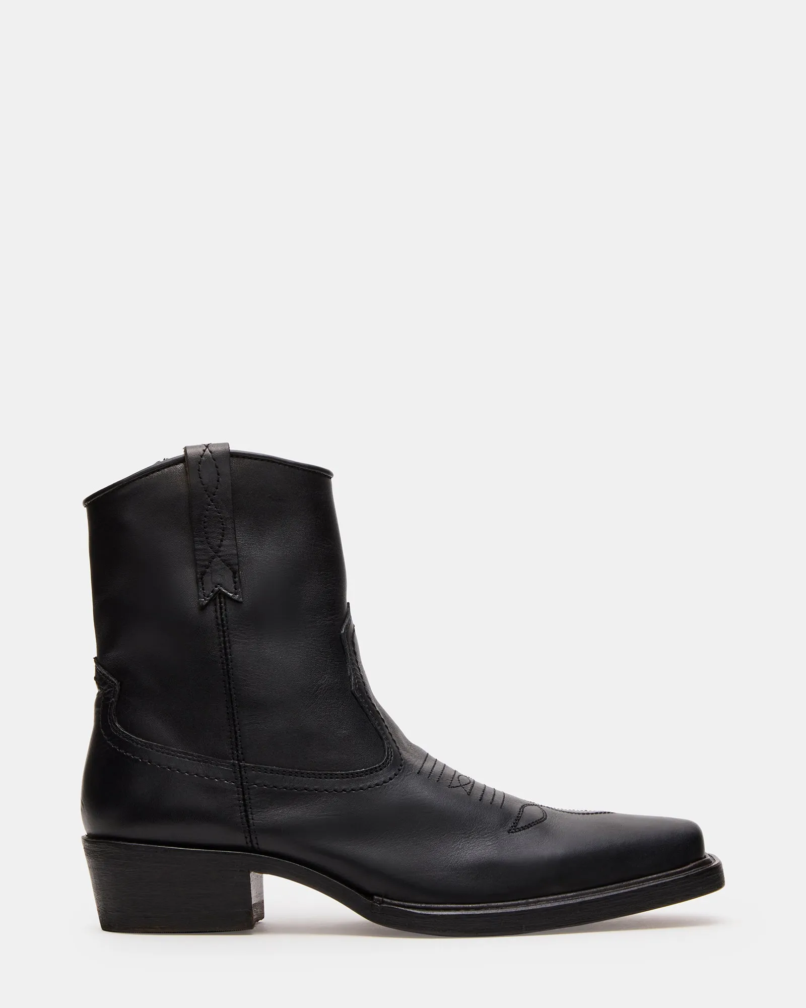 SANDERSON BLACK LEATHER sold by Steve Madden