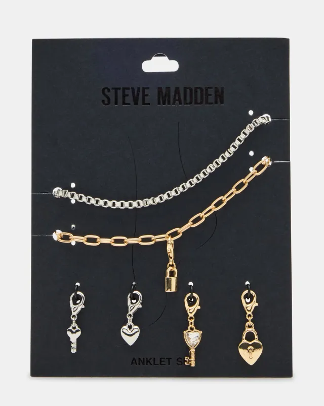 LOCK CHARM ANKLET SET sold by Steve Madden