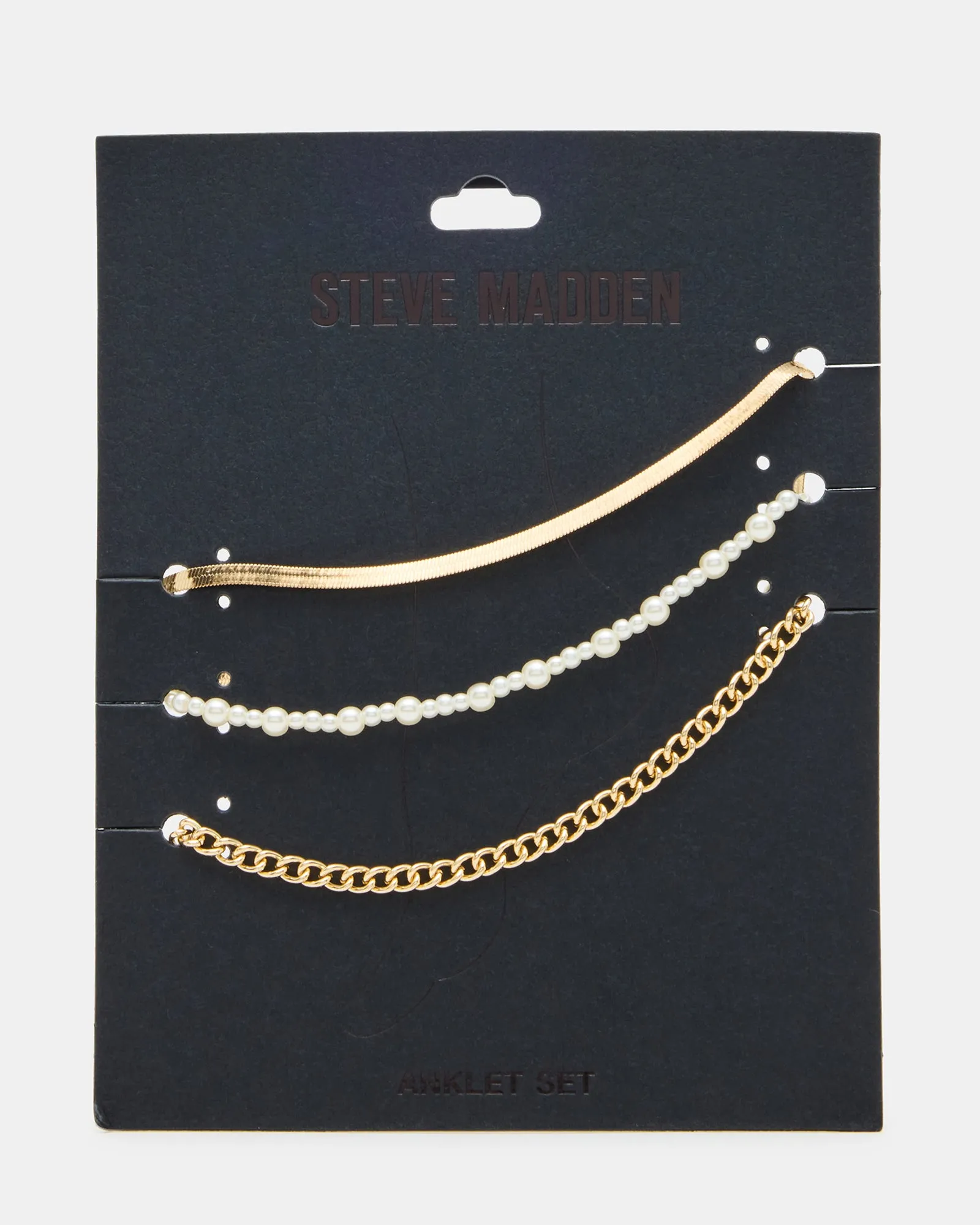 3-PIECE CHAIN ANKLET SET sold by Steve Madden