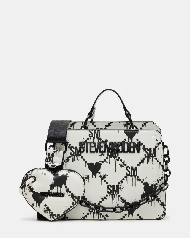 EVELYN BAG DRIPPY HEARTS WHITE/MULTI sold by Steve Madden