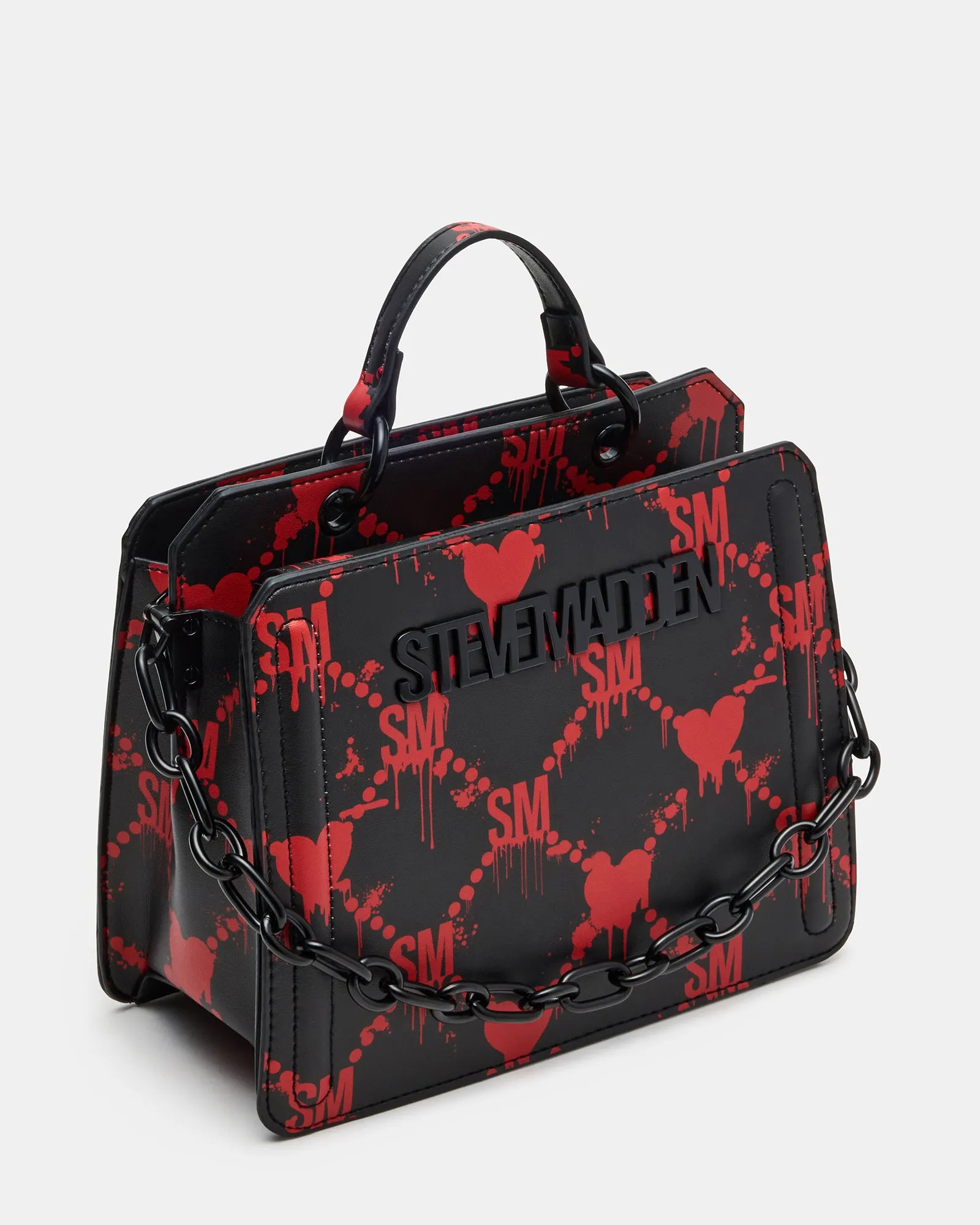 EVELYN BAG DRIPPY HEARTS BLACK/RED sold by Steve Madden product image thumbnail 3