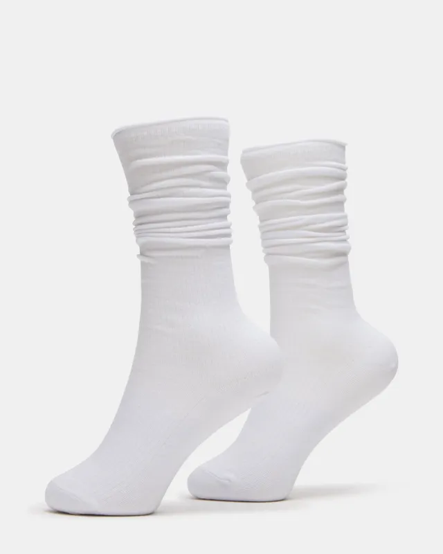 2 PACK RIB SLOUCH SOCKS WHITE sold by Steve Madden