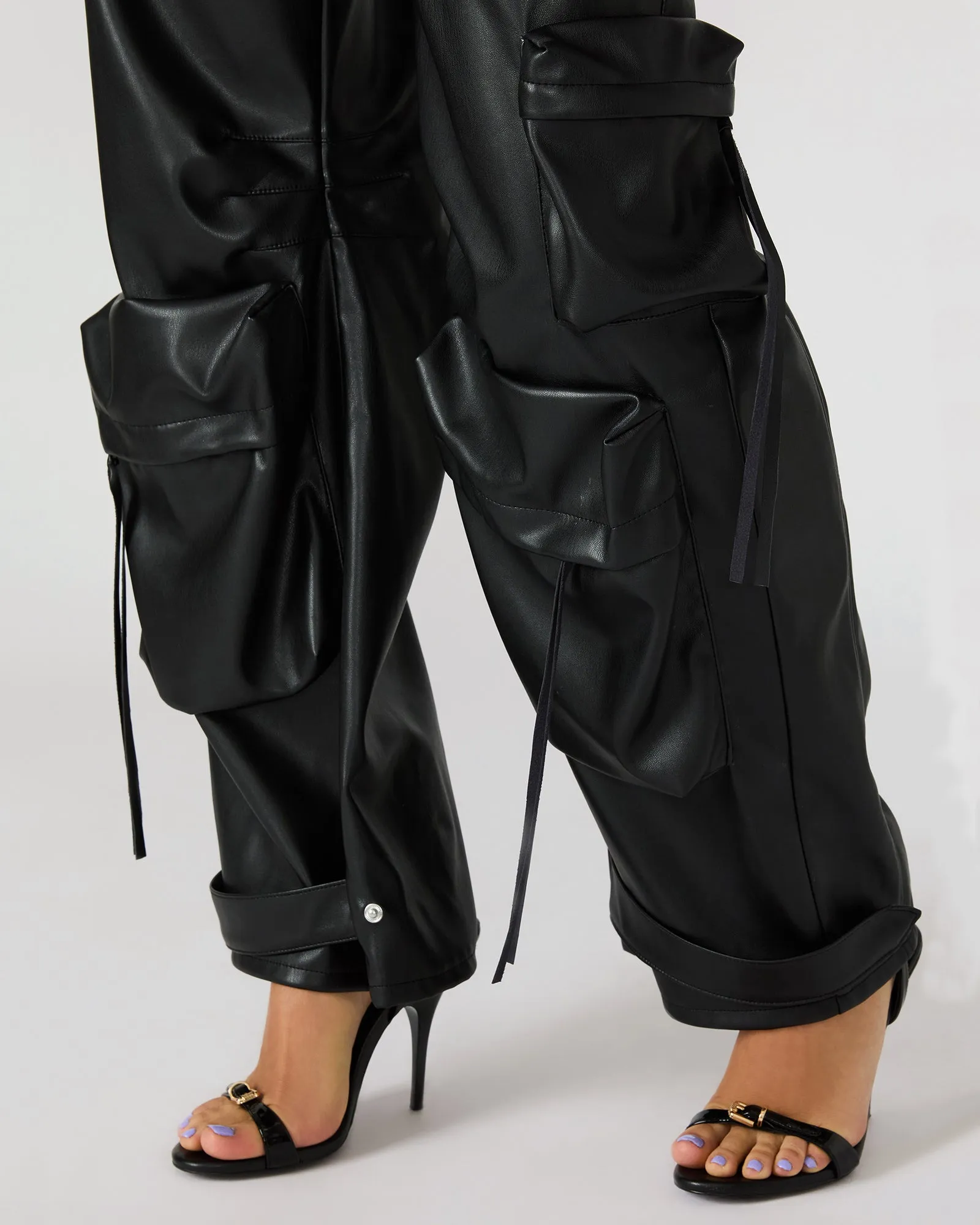 VEGAN LEATHER DUO PANT BLACK sold by Steve Madden product image thumbnail 5