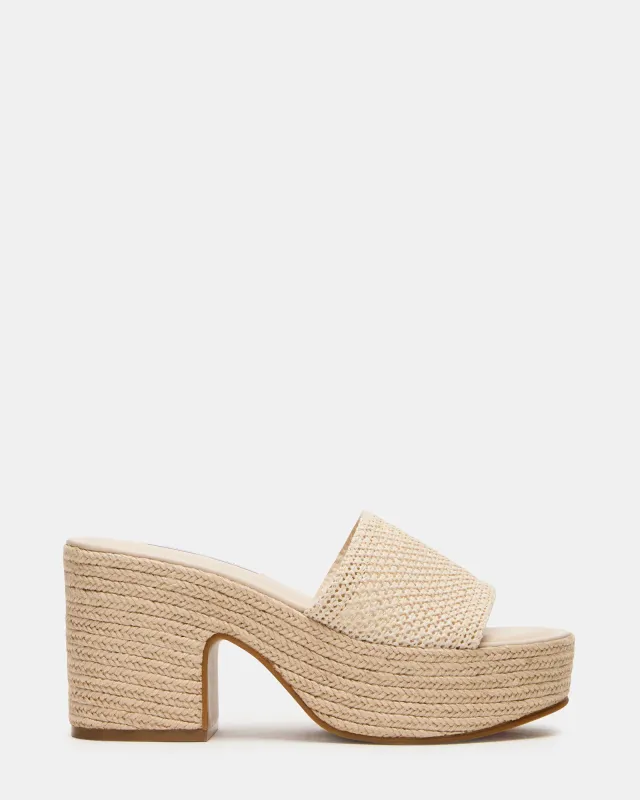 TRIPPY NATURAL RAFFIA sold by Steve Madden