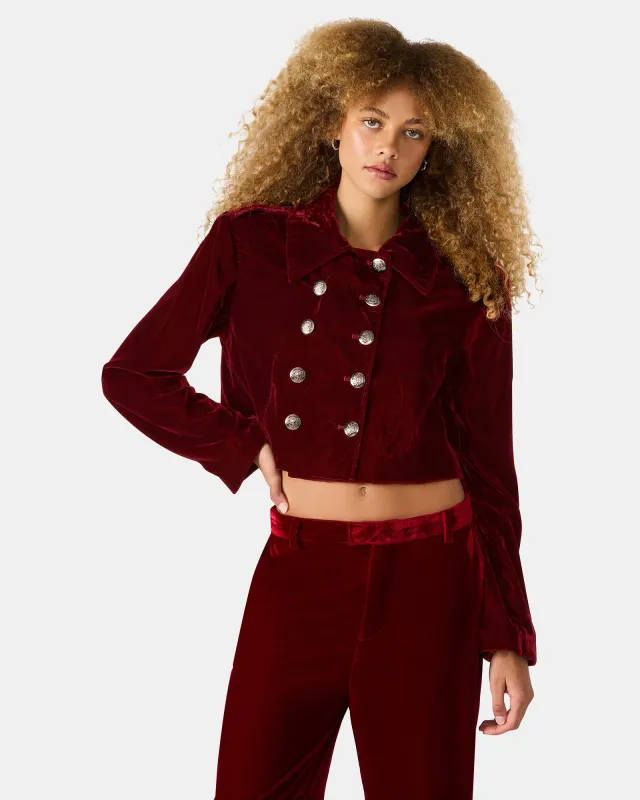 TONIA BLAZER RED VELVET sold by Steve Madden