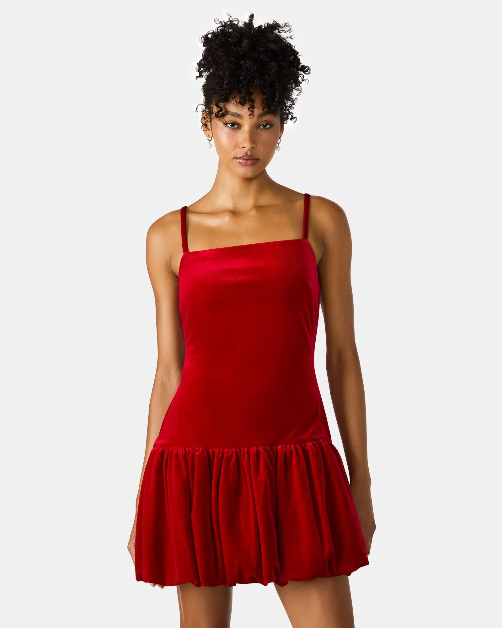 GIOVANNA DRESS RED VELVET sold by Steve Madden product image thumbnail 2