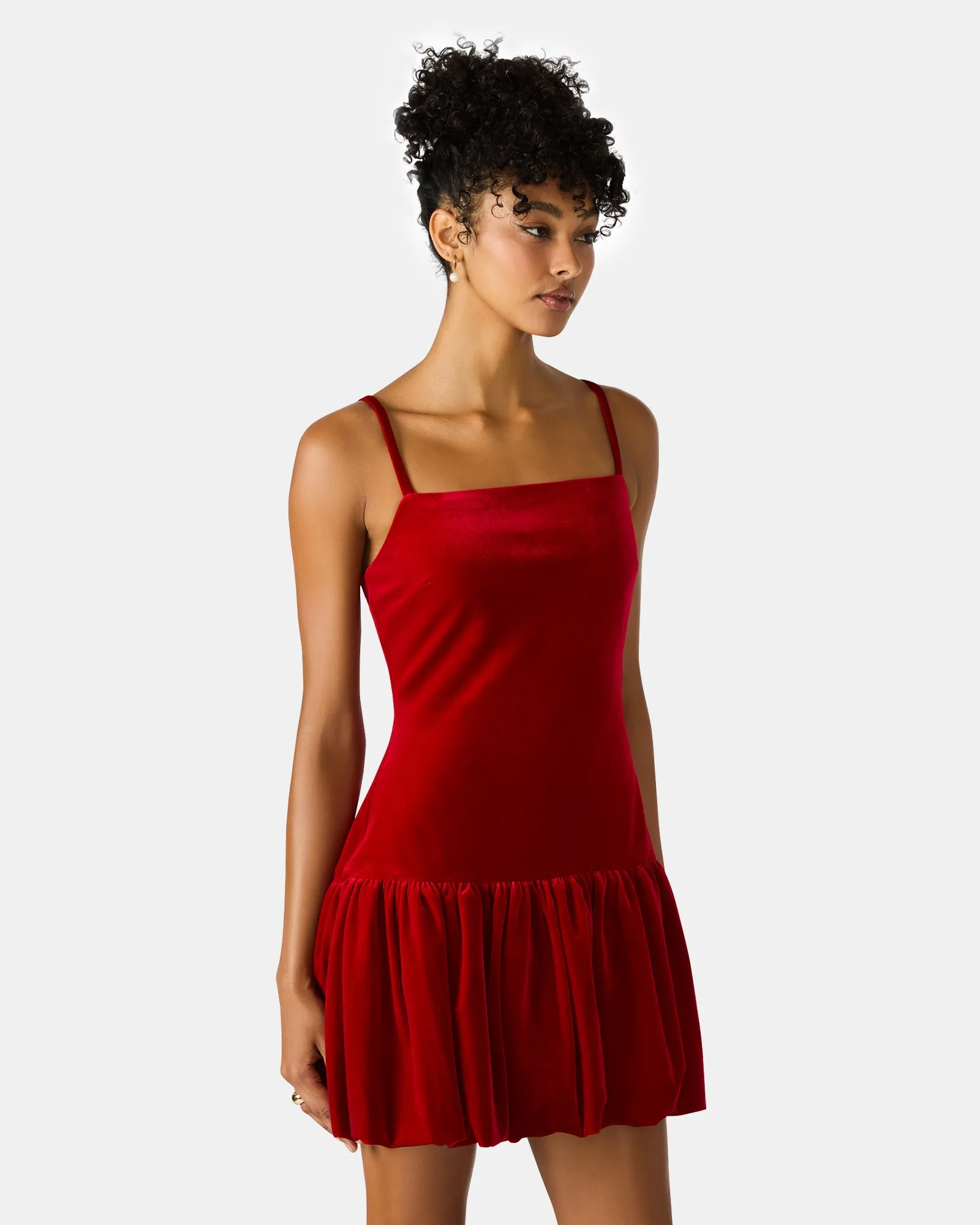 GIOVANNA DRESS RED VELVET sold by Steve Madden product image thumbnail 3