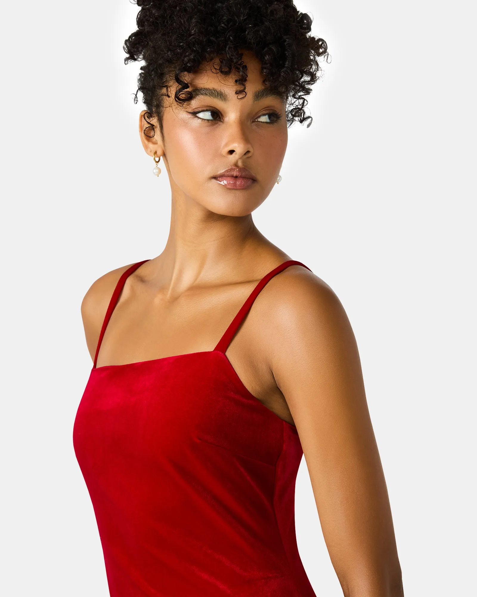 GIOVANNA DRESS RED VELVET sold by Steve Madden product image thumbnail 5