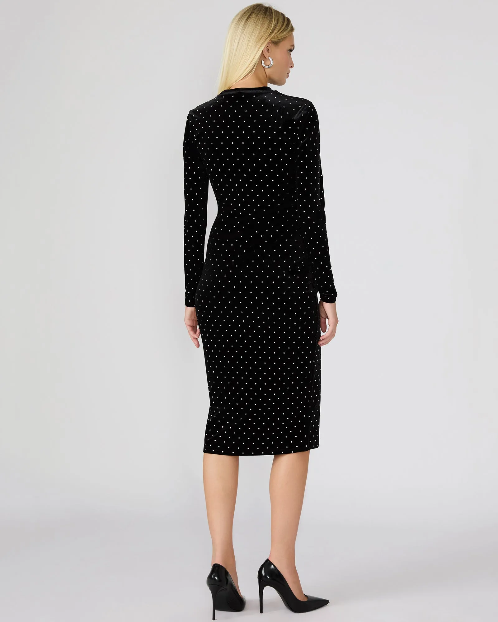 HAILEE STUDDED VELVET DRESS BLACK sold by Steve Madden product image thumbnail 5