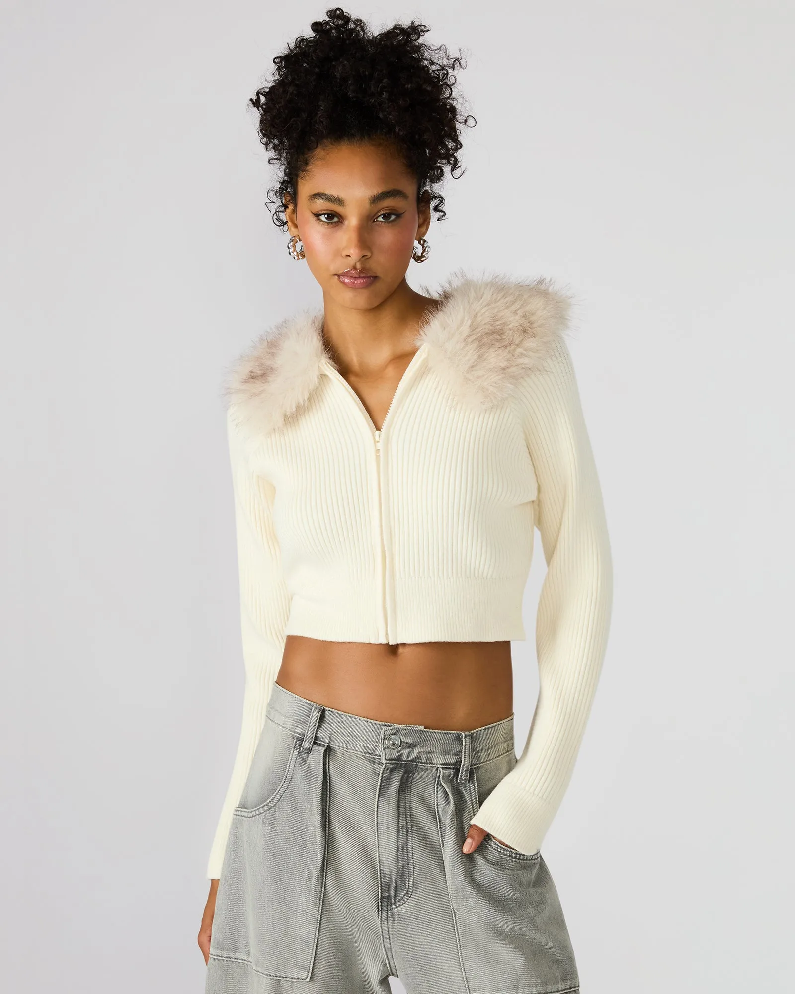 LYSIA SWEATER JACKET CREAM sold by Steve Madden