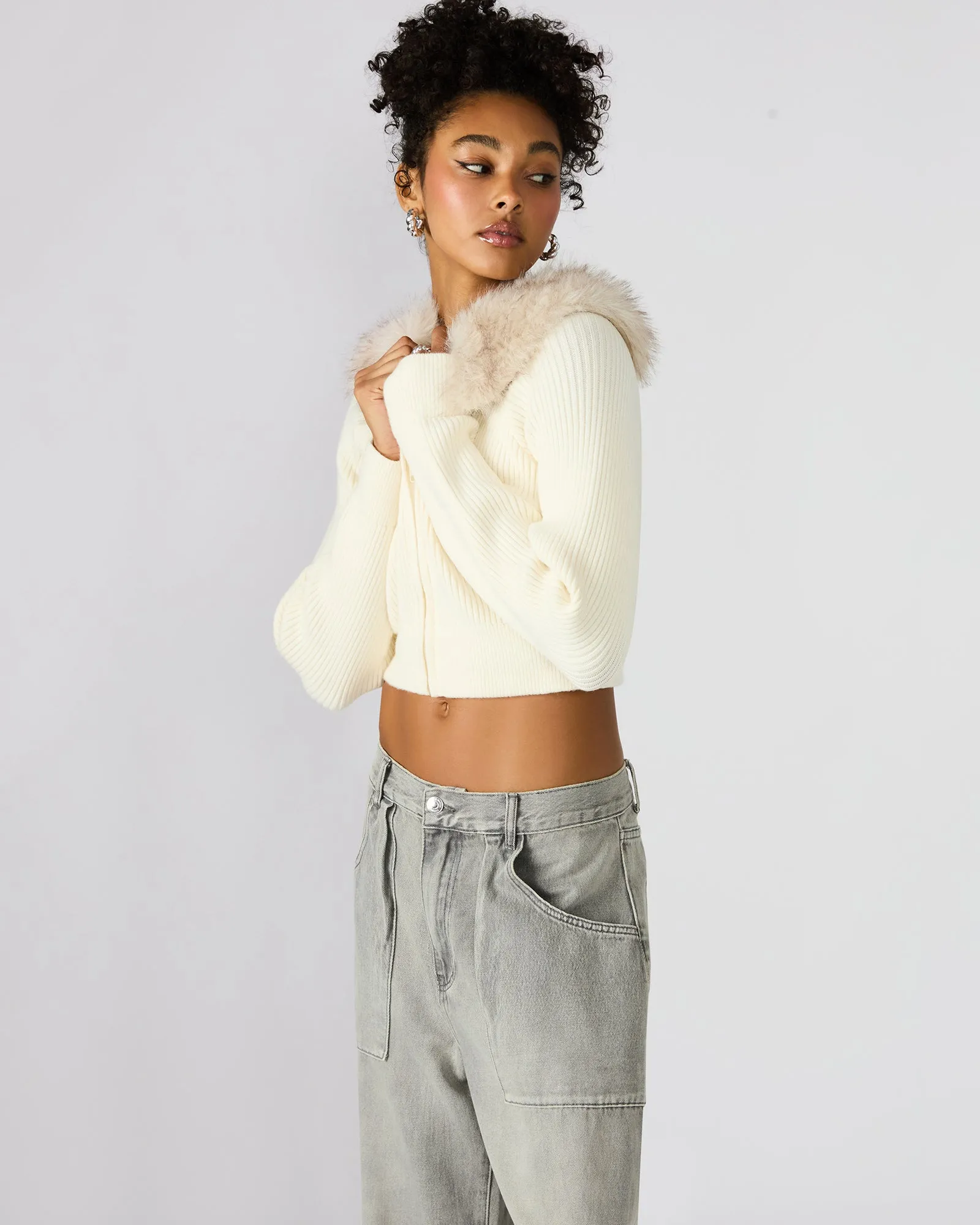 LYSIA SWEATER JACKET CREAM sold by Steve Madden product image thumbnail 4