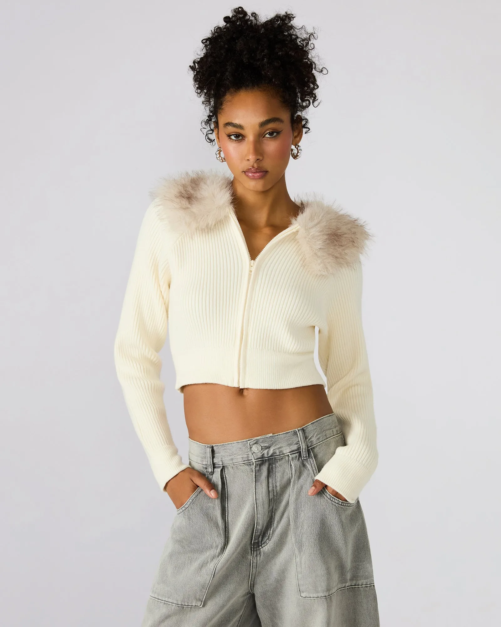 LYSIA SWEATER JACKET CREAM sold by Steve Madden product image thumbnail 2