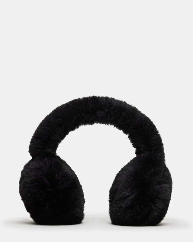 ALL OVER FAUX EARMUFFS BLACK sold by Steve Madden