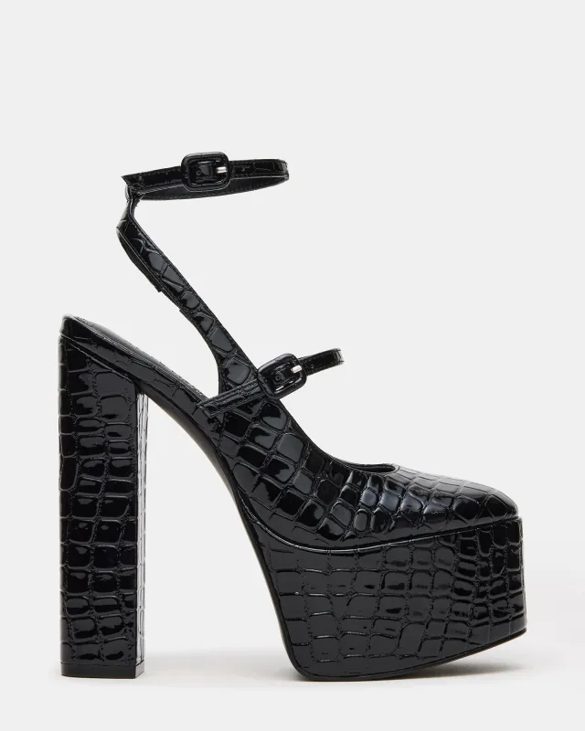 SCOTLYN BLACK CROCODILE sold by Steve Madden