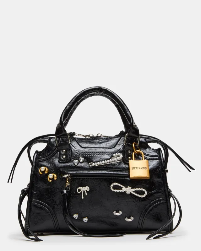 RIGGS BAG EMBELLISHED BLACK DISTRESSED sold by Steve Madden